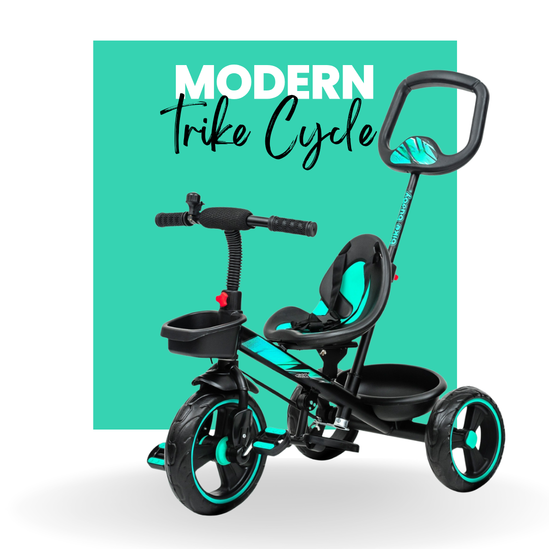 Keppz Kids Tricycle with Parental Control Handle  Foldable Baby Trike for 1.5 Years, with Storage Basket & Safety Belt. - Keppz