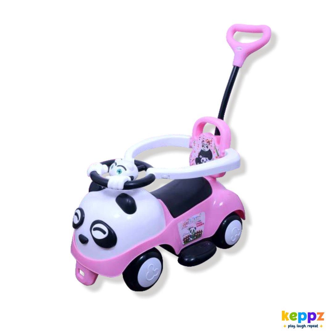 Keppz Piggy Push Ride-On Car for Kids with Handle   & Cream Foot-to-Floor Car with Safety Guard Rail - Keppz