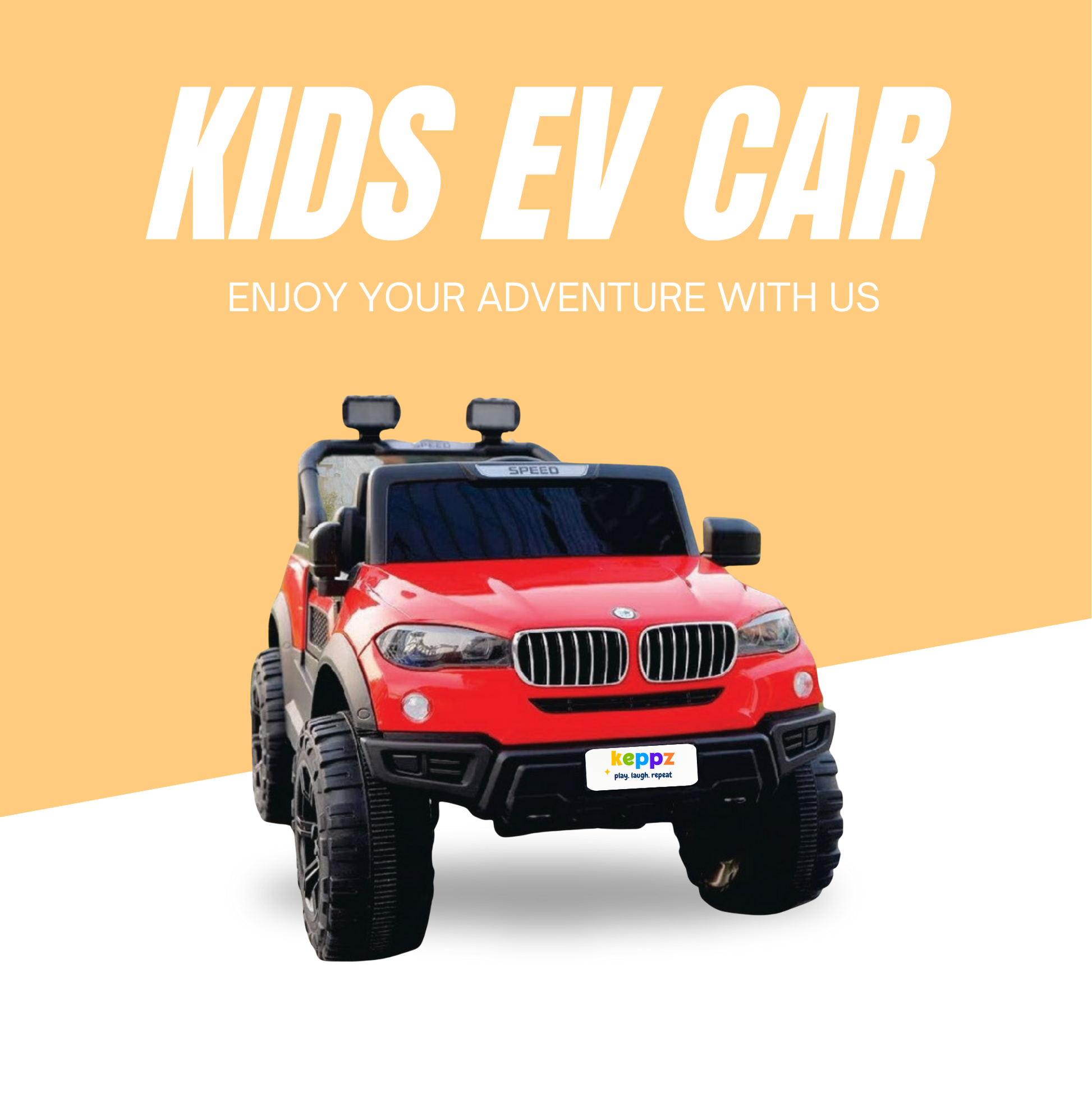 Keppz Battery Operated Ride-On SUV Jeep for Kids with Music, Lights, Remote Control. - Keppz