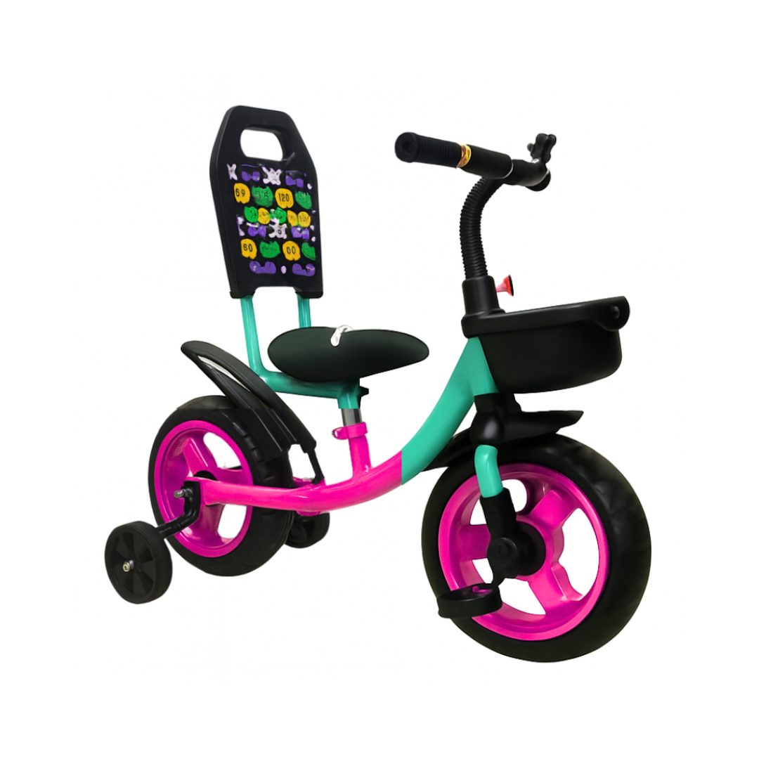 Keppz Boom Ride Kid s Tricycle with Backrest & Side Wheels Gradient. - Keppz