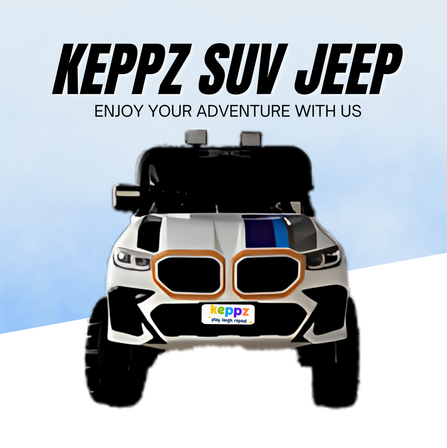 Keppz GX4 4x4 Kids Ride-On Jeep with Parental Remote, LED Lights, and Rechargeable Battery. - Keppz