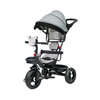 Keppz 4-in-1 Baby Tricycle with Headlight, Canopy, Safety Harness, and Push Handle.