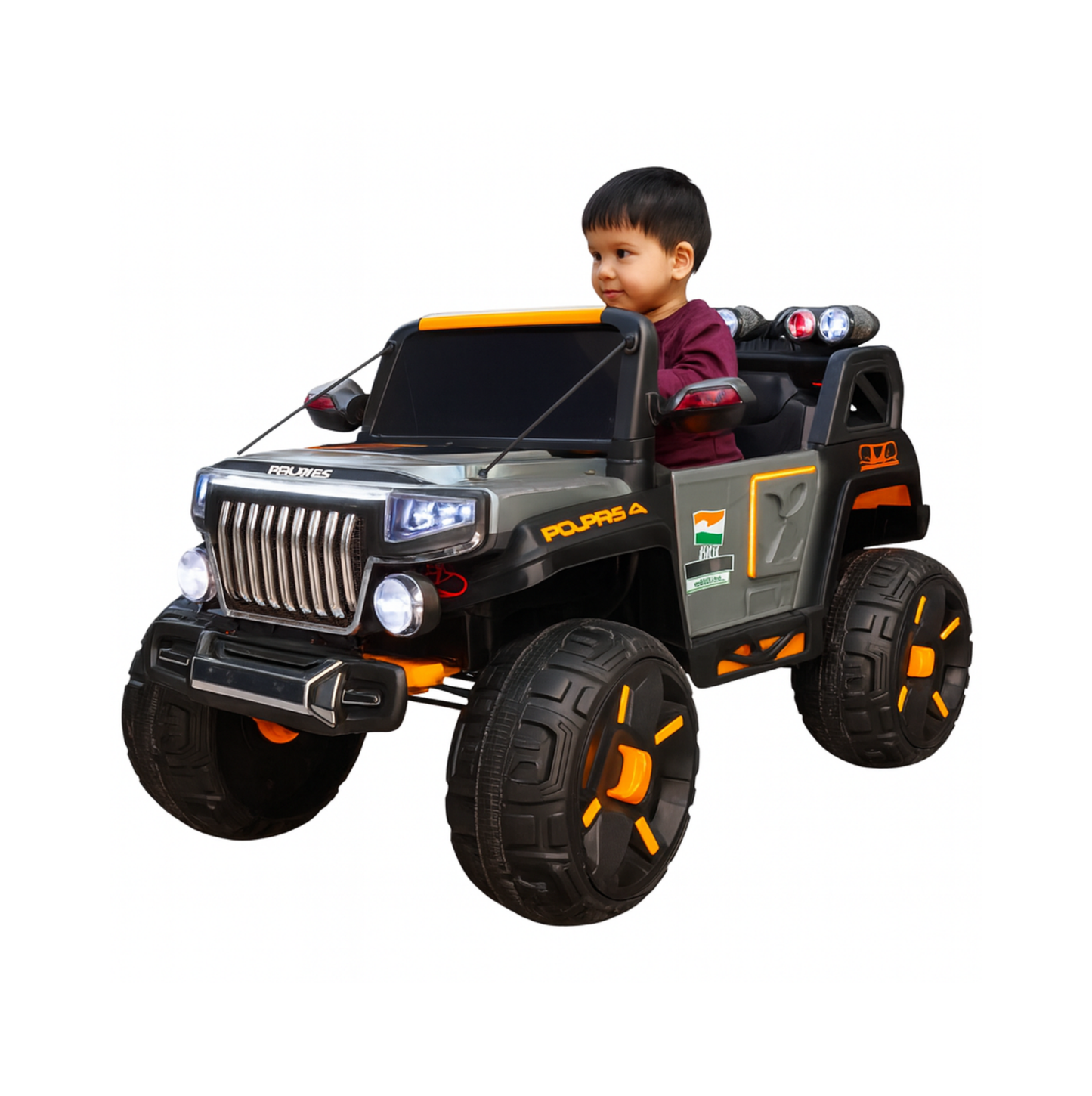 Keppz Polaris 4x4 Kids Ride-On Jeep with LED Lights, Music, and Rechargeable Battery. - Keppz