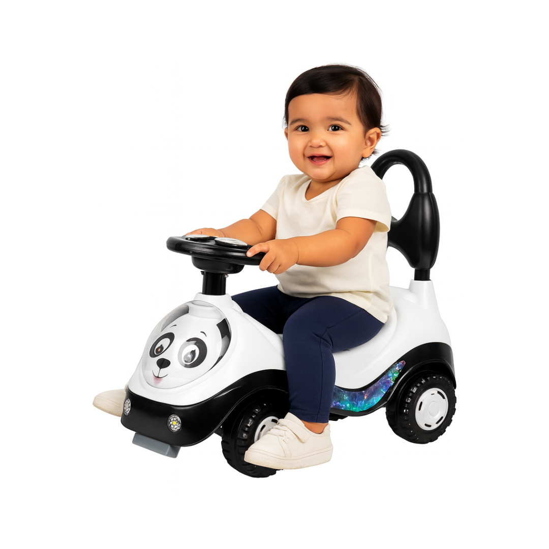 Keppz Musical Push Ride-On Car for Kids Foot-to-Floor Car with Steering Wheel & Backrest. - Keppz