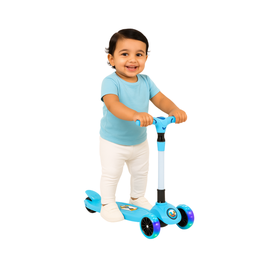 Keppz 3-Wheel Kick Scooter for Kids with Adjustable Handle & LED Wheels. - Keppz