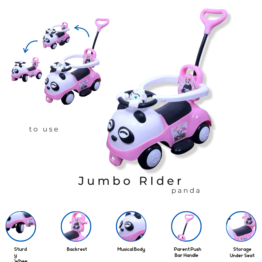 Keppz Piggy Push Ride-On Car for Kids with Handle   & Cream Foot-to-Floor Car with Safety Guard Rail - Keppz