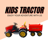 Keppz Kids Ride-On Tractor with Detachable Trailer, Steering Wheel, and Pedal Control. - Keppz