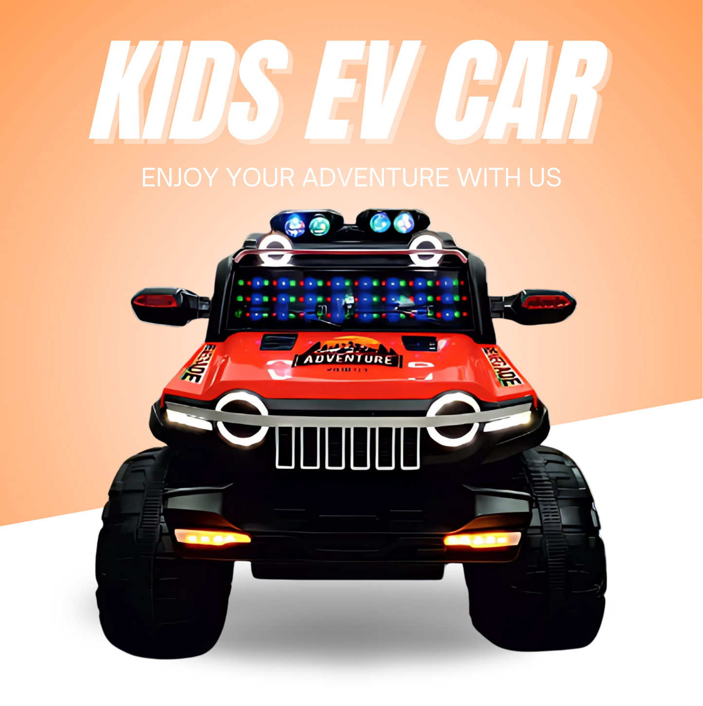 Keppz Kids Electric Ride-On Jeep  Red, 4-Wheel Off-Road Design - Keppz