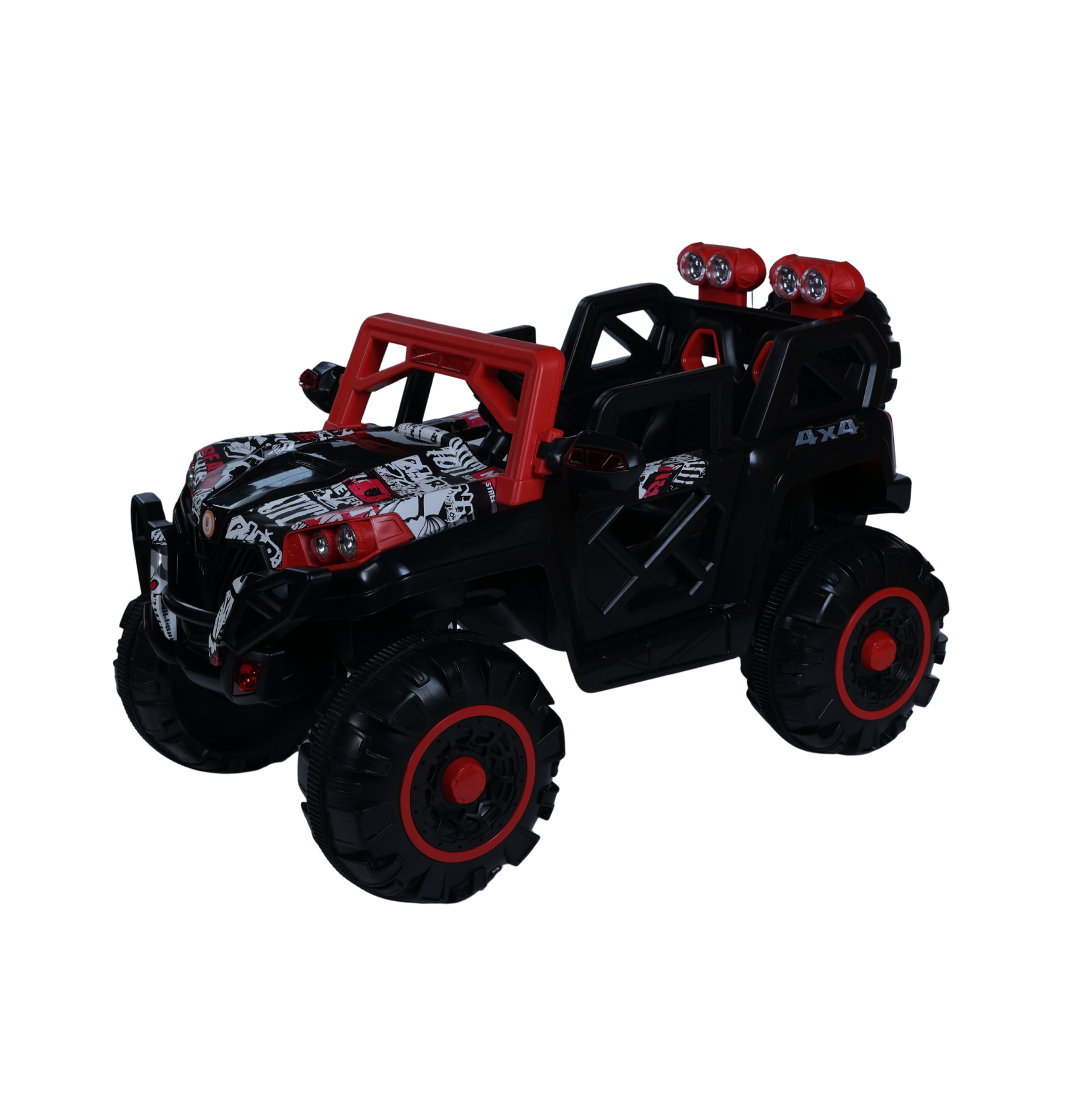 Keppz 4x4 Graffiti-Style Ride-On Jeep for Kids  Dual Motor, LED Lights, Music & Remote Control. - Keppz