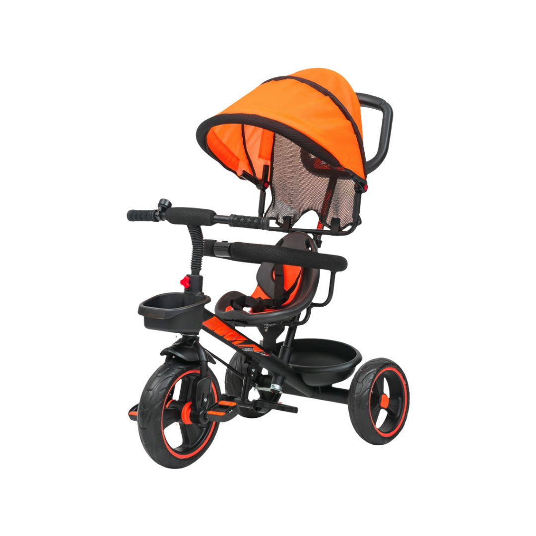 Keppz 4-in-1 Baby Tricycle with Canopy, Push Handle, Safety Harness, and Storage Basket. - Keppz