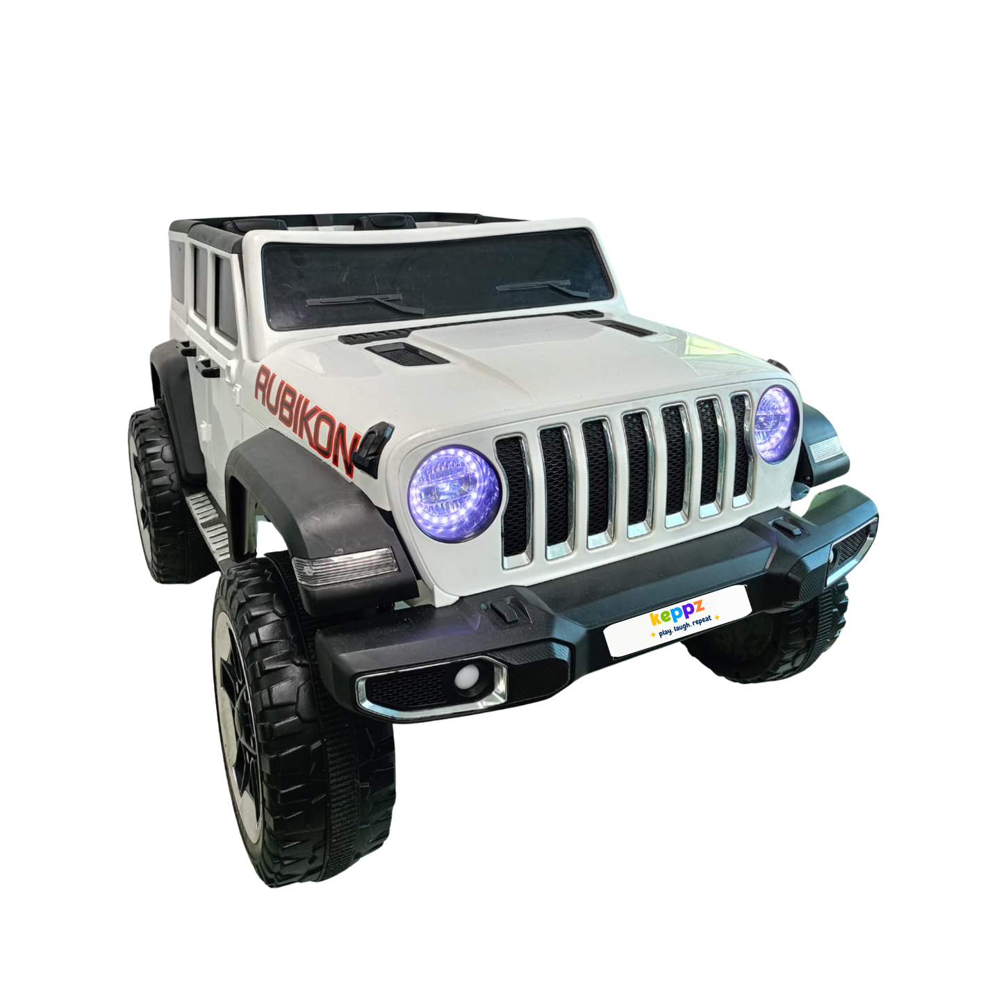 Keppz Battery Operated Jeep Style Ride-On Car with Double Doors, Remote Control & Music. - Keppz