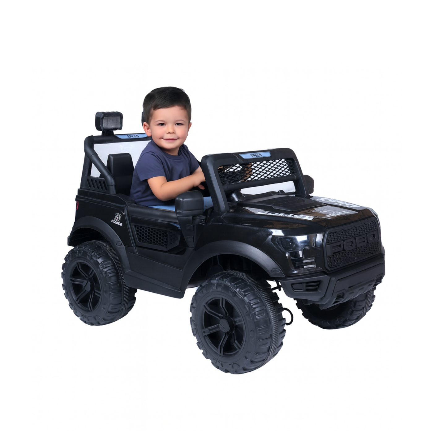 Keppz Black Jeep-Style Ride-On Car for Kids with Music, Lights, and Parental Remote Control - Keppz