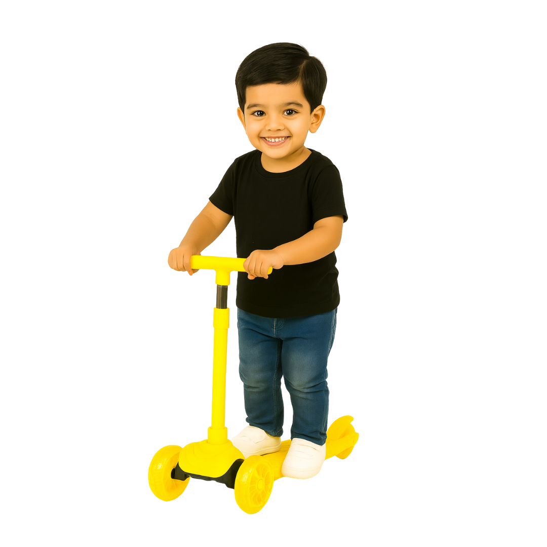 Keppz Kids 3-Wheel LED Scooter with Adjustable Height, Anti-Rust Aluminium Handle, and Brake Pedal. - Keppz