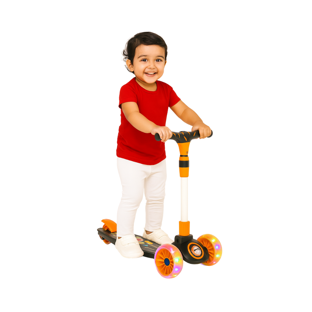 Keppz 3-Wheel Kick Scooter for Kids with Adjustable Handle & LED Wheels. - Keppz