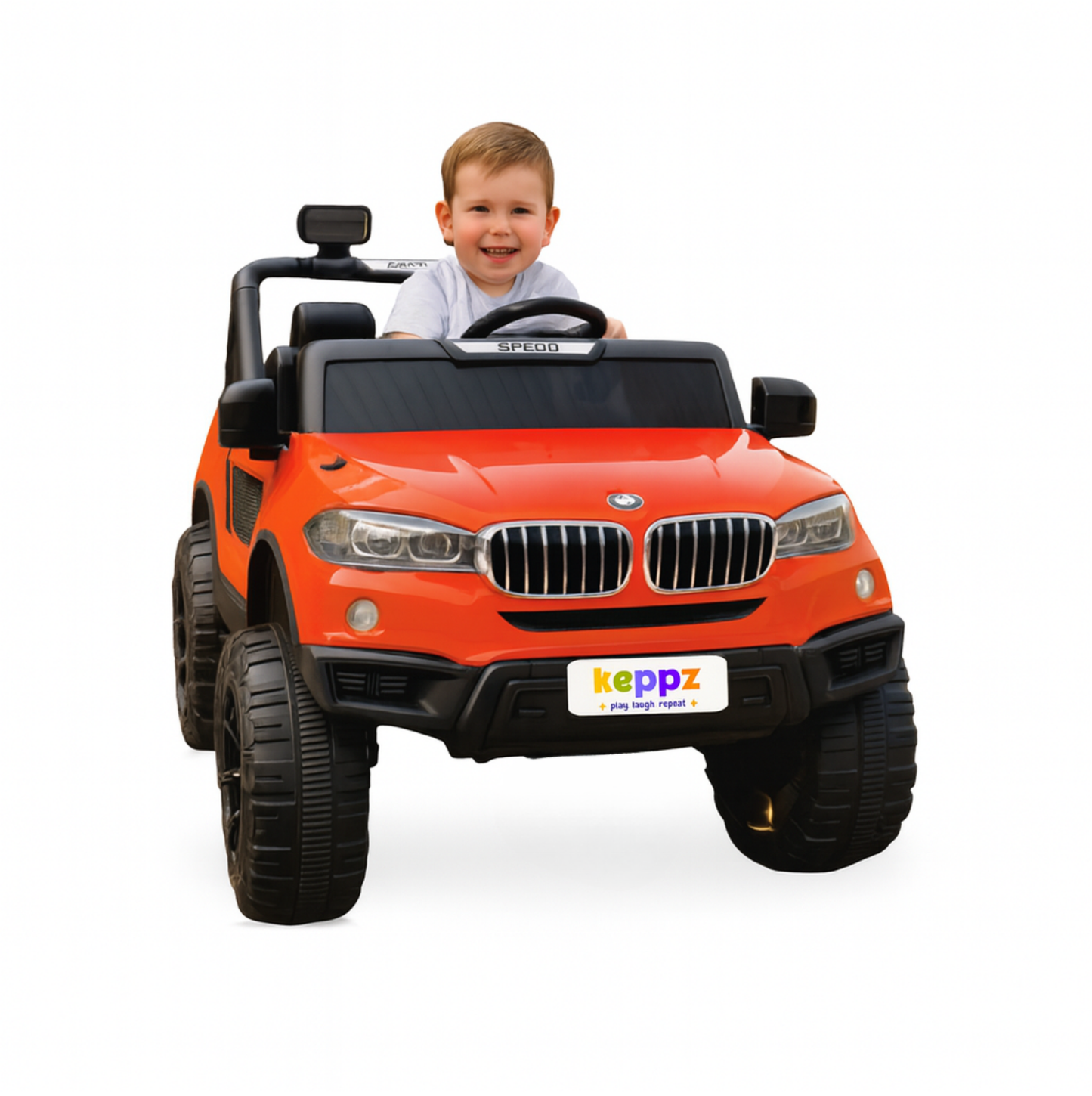 Keppz Battery Operated Ride-On SUV Jeep for Kids with Music, Lights, Remote Control.