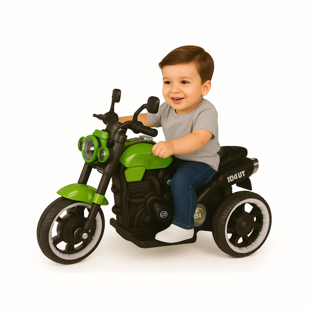 Keppz Modern EV Sport Bike for Kids with Bluetooth Music, Headlights, and Hand Accelerator. - Keppz