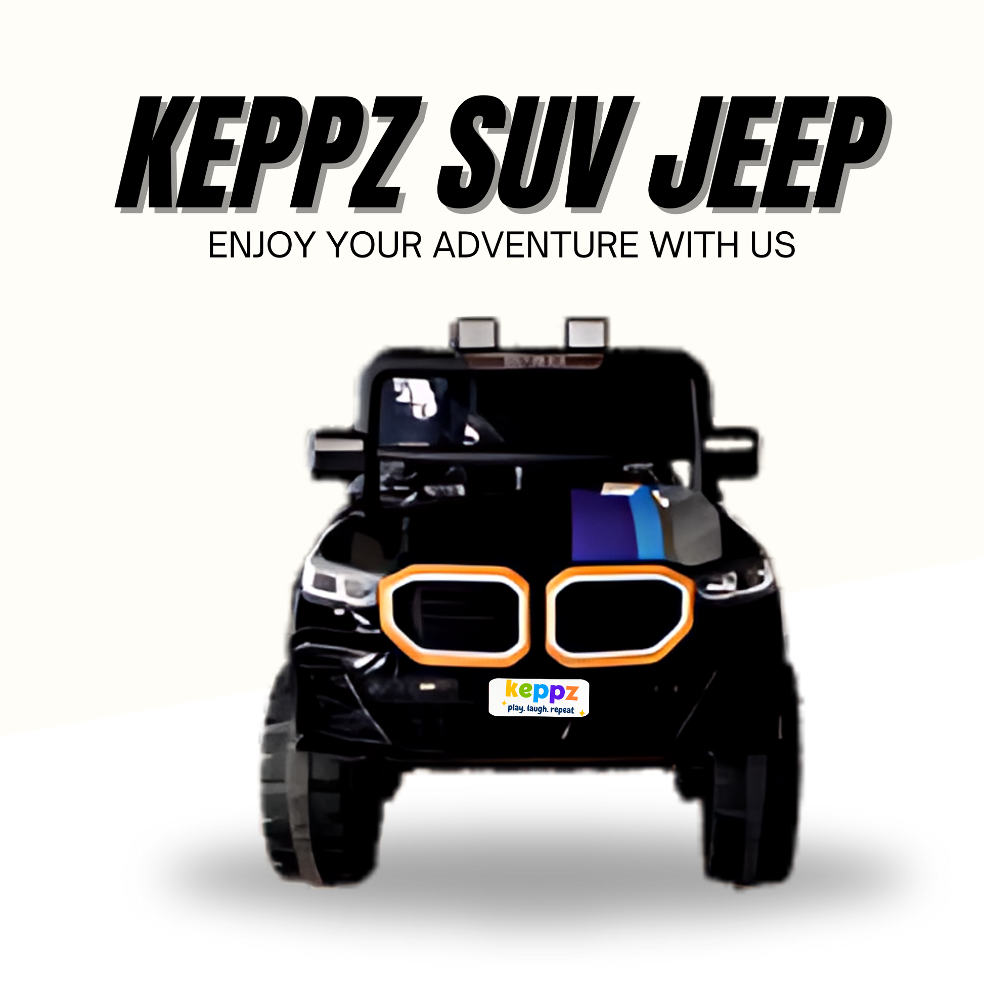 Keppz GX4 4x4 Kids Ride-On Jeep with Parental Remote, LED Lights, and Rechargeable Battery. - Keppz