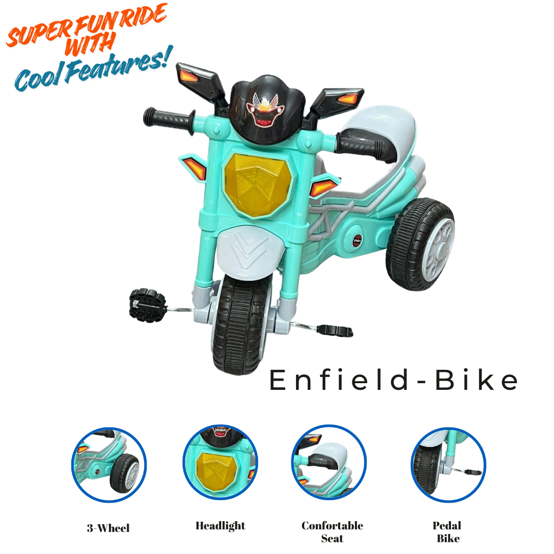 Keppz Kids Ride-On Motorcycle Bike with Pedals  Yellow & Black Tricycle for Boys & Girls