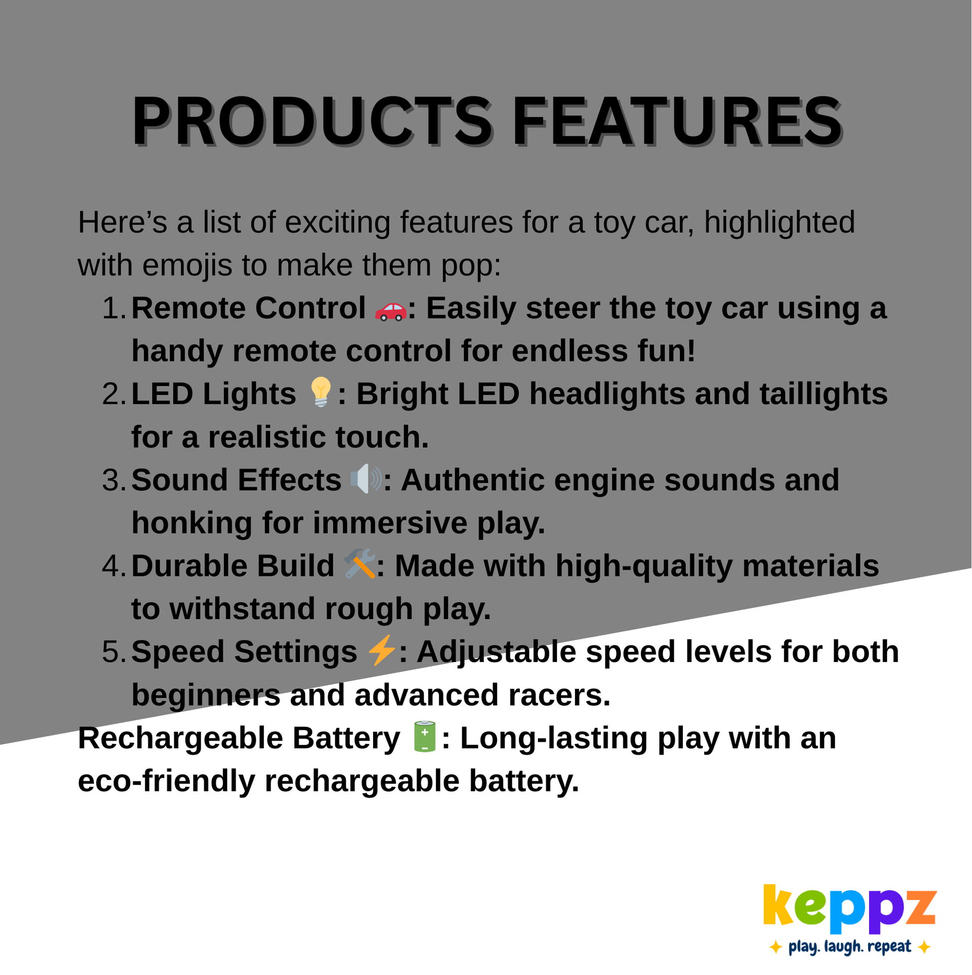 Keppz Battery Operated Jeep Style Ride-On Car with Double Doors, Remote Control & Music. - Keppz