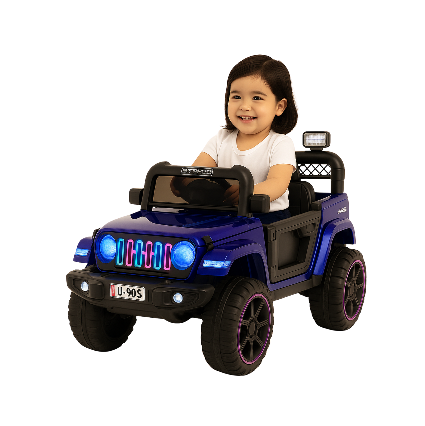 Keepz Kids Electric Ride-On Jeep 4x4 with Music, Lights & Remote Control. Rechargeable Battery Powered Toy Car