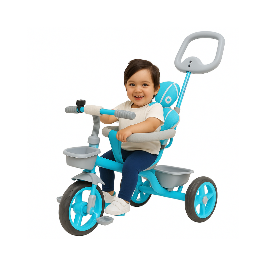 Keppz Baby & Toddler 3-in-1 Tricycle with Parent Handle & Safety Seat.