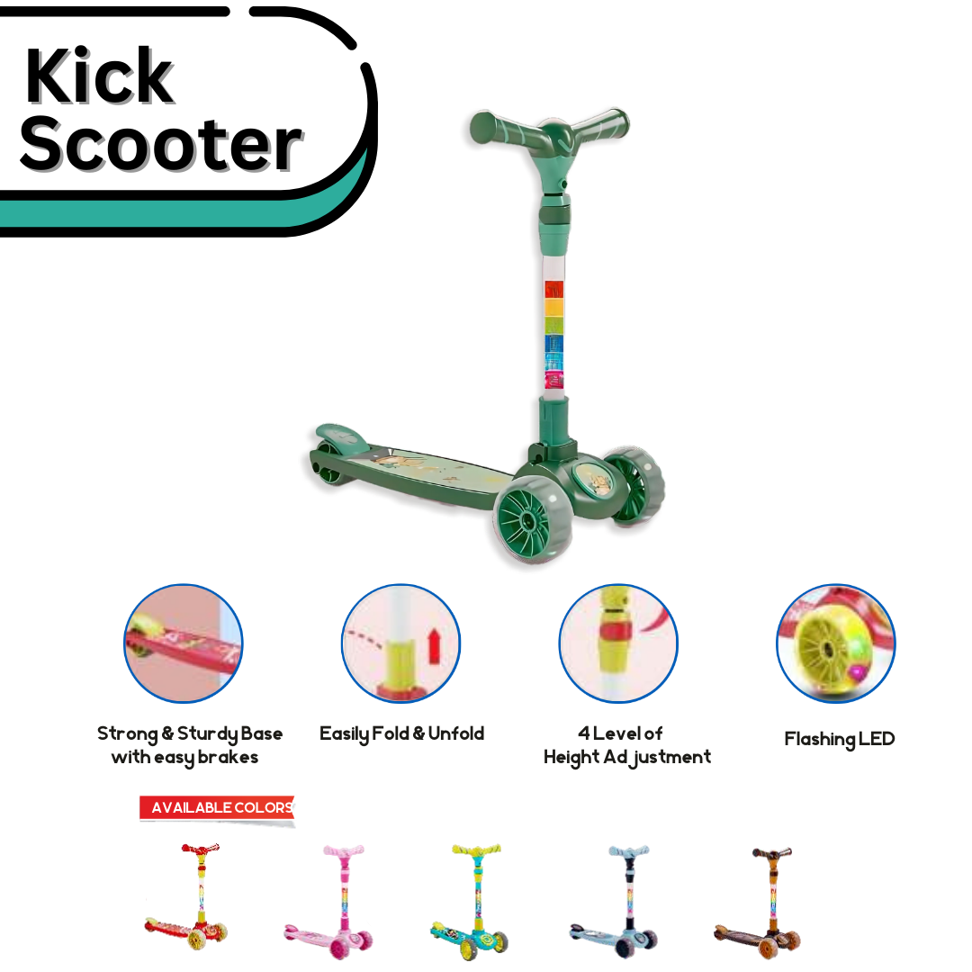 Keppz 3-Wheel Kick Scooter for Kids with Adjustable Handle & LED Wheels. - Keppz