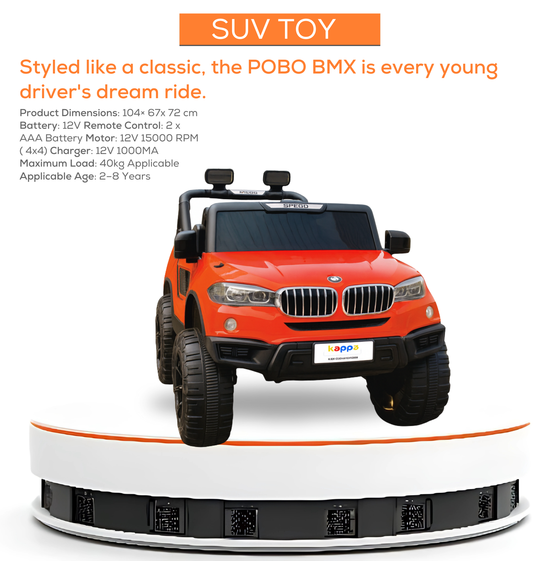 Keppz Battery Operated Ride-On SUV Jeep for Kids with Music, Lights, Remote Control. - Keppz