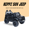 Keppz Black Jeep-Style Ride-On Car for Kids with Music, Lights, and Parental Remote Control - Keppz