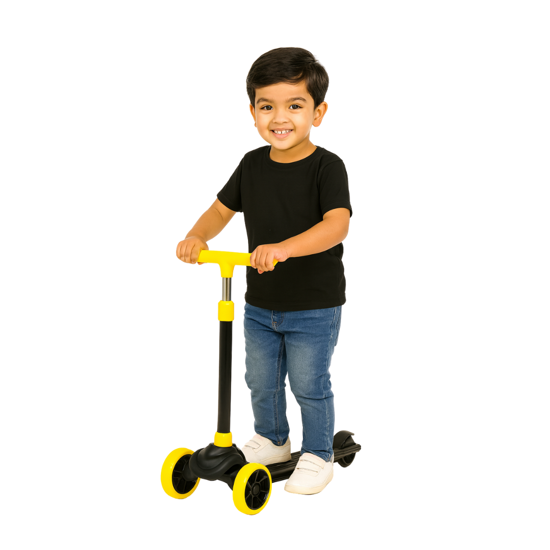 Keppz Kids 3-Wheel LED Scooter with Adjustable Height, Anti-Rust Aluminium Handle, and Brake Pedal. - Keppz