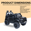 Keppz Black Jeep-Style Ride-On Car for Kids with Music, Lights, and Parental Remote Control - Keppz