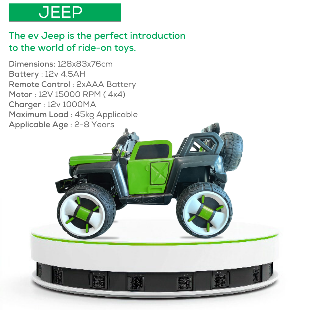 Keppz Kids Electric Ride-On Jeep  Red, 4-Wheel Off-Road Design - Keppz