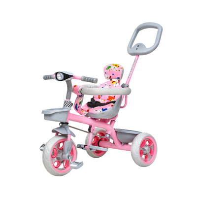 Keppz Cute Baby Tricycle for Kids  Adjustable Handle, Storage Basket & Cushioned Seat - Keppz