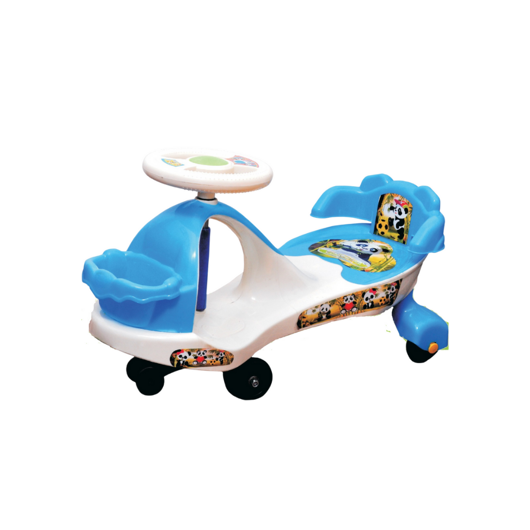 Keppz Kids Panda Ride-On Push-Car with Steering Wheel  Blue & White Push Ride for Boys & Girls