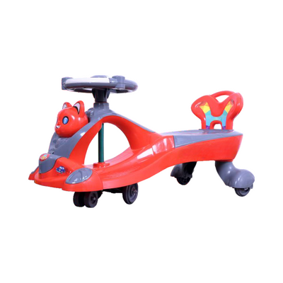 Keppz Kitty Twist & Swing Car Ride-On for Kids Push and Pedal-Free Ride with Steering Wheel. - Keppz