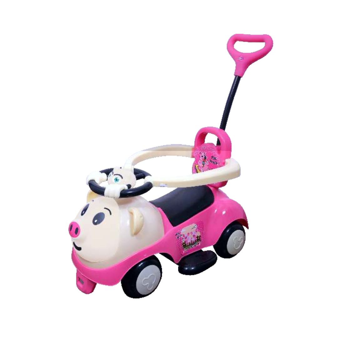 Keppz Piggy Push Ride-On Car for Kids with Handle   & Cream Foot-to-Floor Car with Safety Guard Rail - Keppz