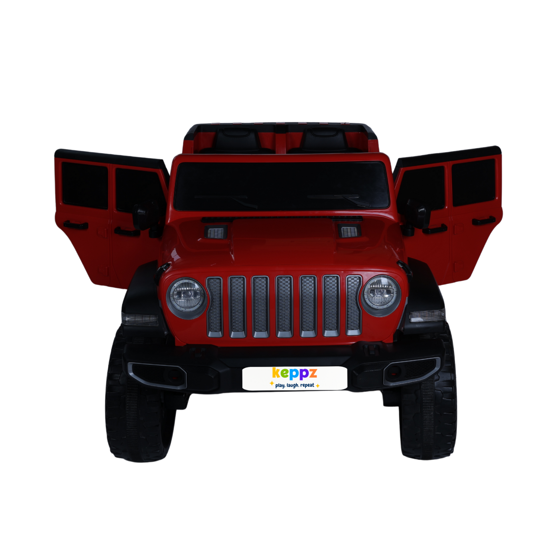 Keppz Battery Operated Jeep Style Ride-On Car with Double Doors, Remote Control & Music. - Keppz