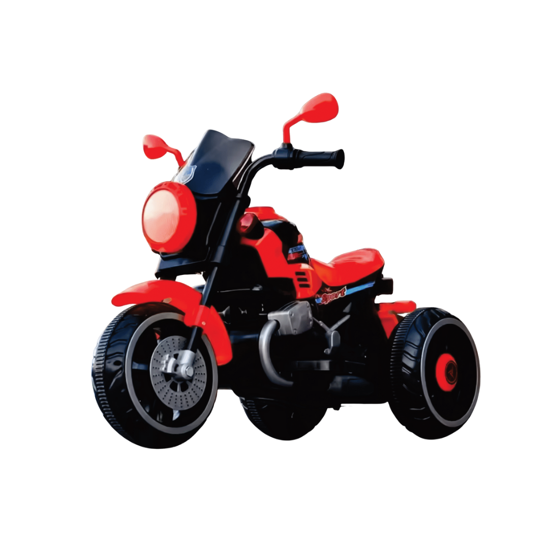 Keppz Battery Operated Ride-On Sports Bike for Kids  Red Trike with Lights & Music. - Keppz