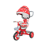 Keppz Stylish Kids Tricycle with Printed Canopy & Safety Belt  Baby Trike with Push Handle & Storage Basket for 1.5 Years. - Keppz