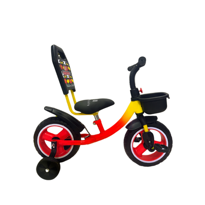 Keppz Boom Ride Kid s Tricycle with Backrest & Side Wheels Gradient. - Keppz