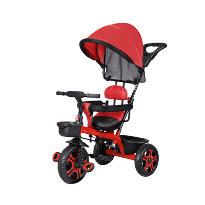 Keppz 4-in-1 Kids Tricycle with Canopy, Safety Harness & Parent Push Handle.