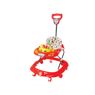 .Keppz Baby Walker with Steering Wheel, Music & Push Handle  Fun Car-Themed Learning Walker (Red). - Keppz