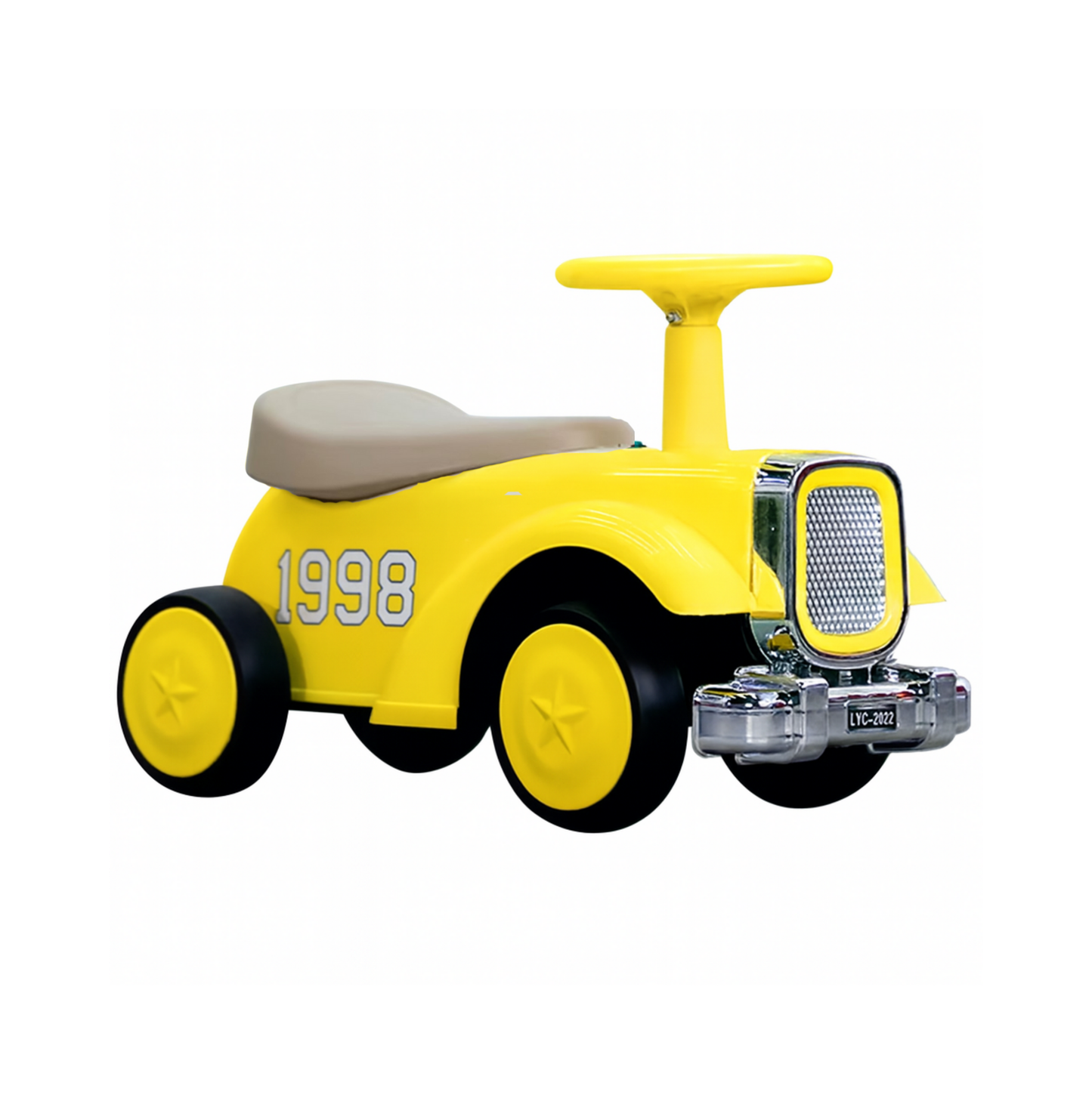 Keppz Vintage Ride-On Push Car for Kids  Classic Cream with Chrome Grille & Smooth Steering.