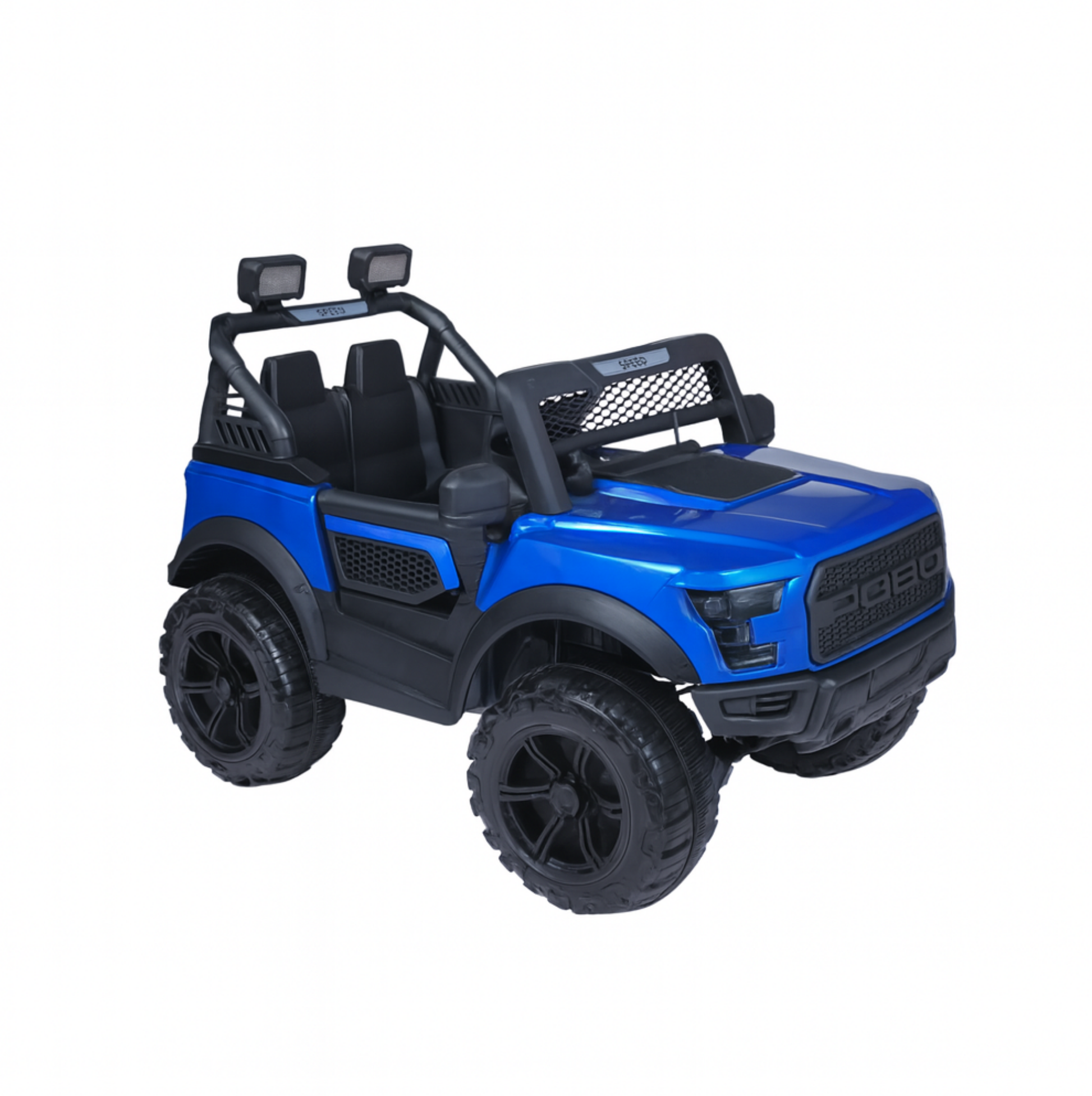 Keppz Black Jeep-Style Ride-On Car for Kids with Music, Lights, and Parental Remote Control - Keppz