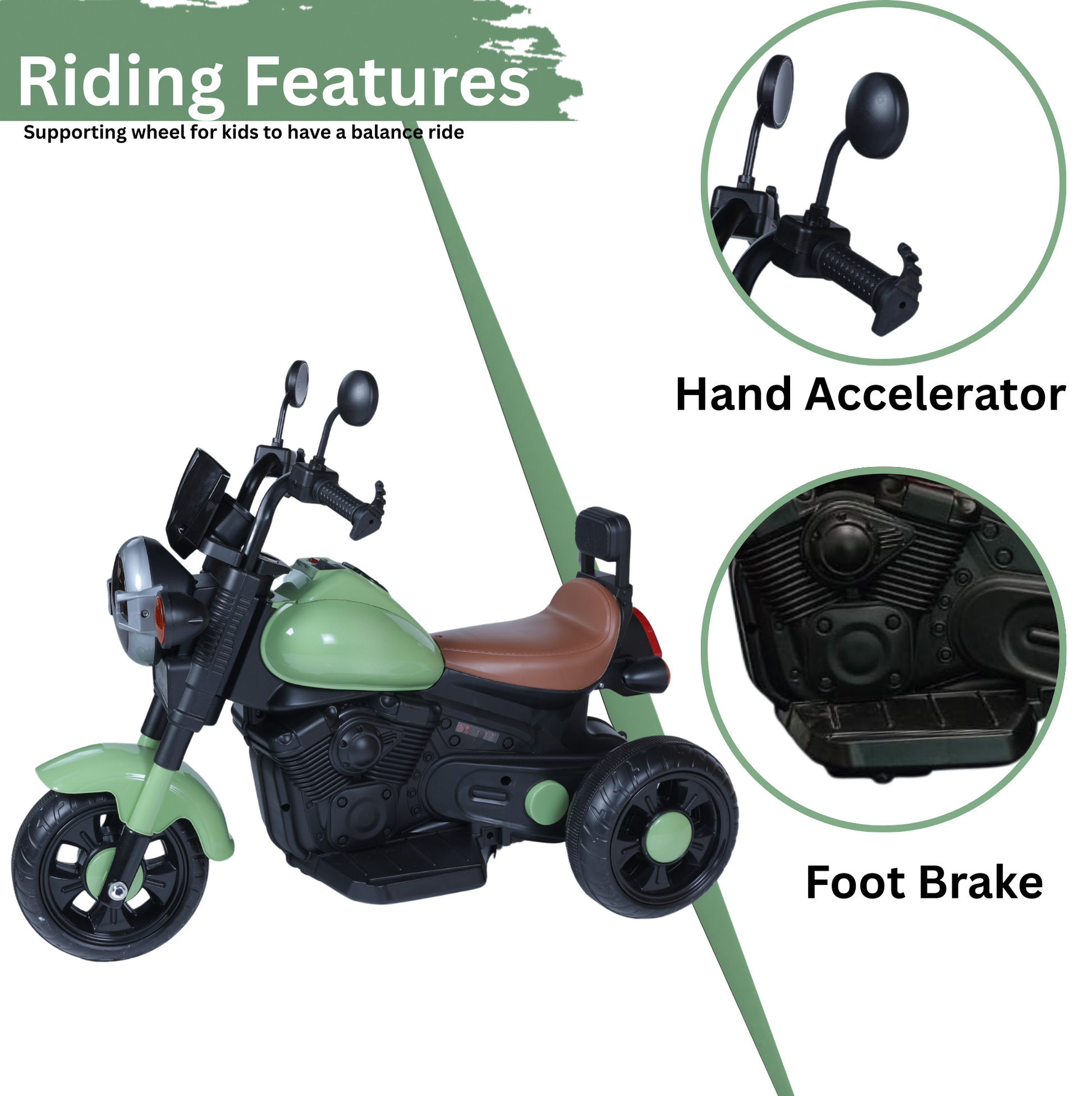 Keppz Yellow Battery Ride-On Bike – Kids 3-Wheeler with Music & Light