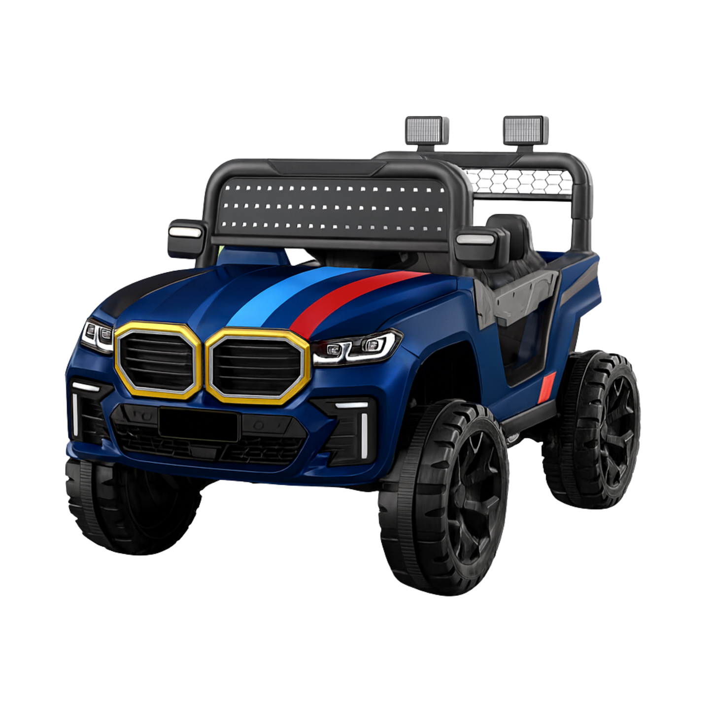 Keppz GX4 4x4 Kids Ride-On Jeep with Parental Remote, LED Lights, and Rechargeable Battery.