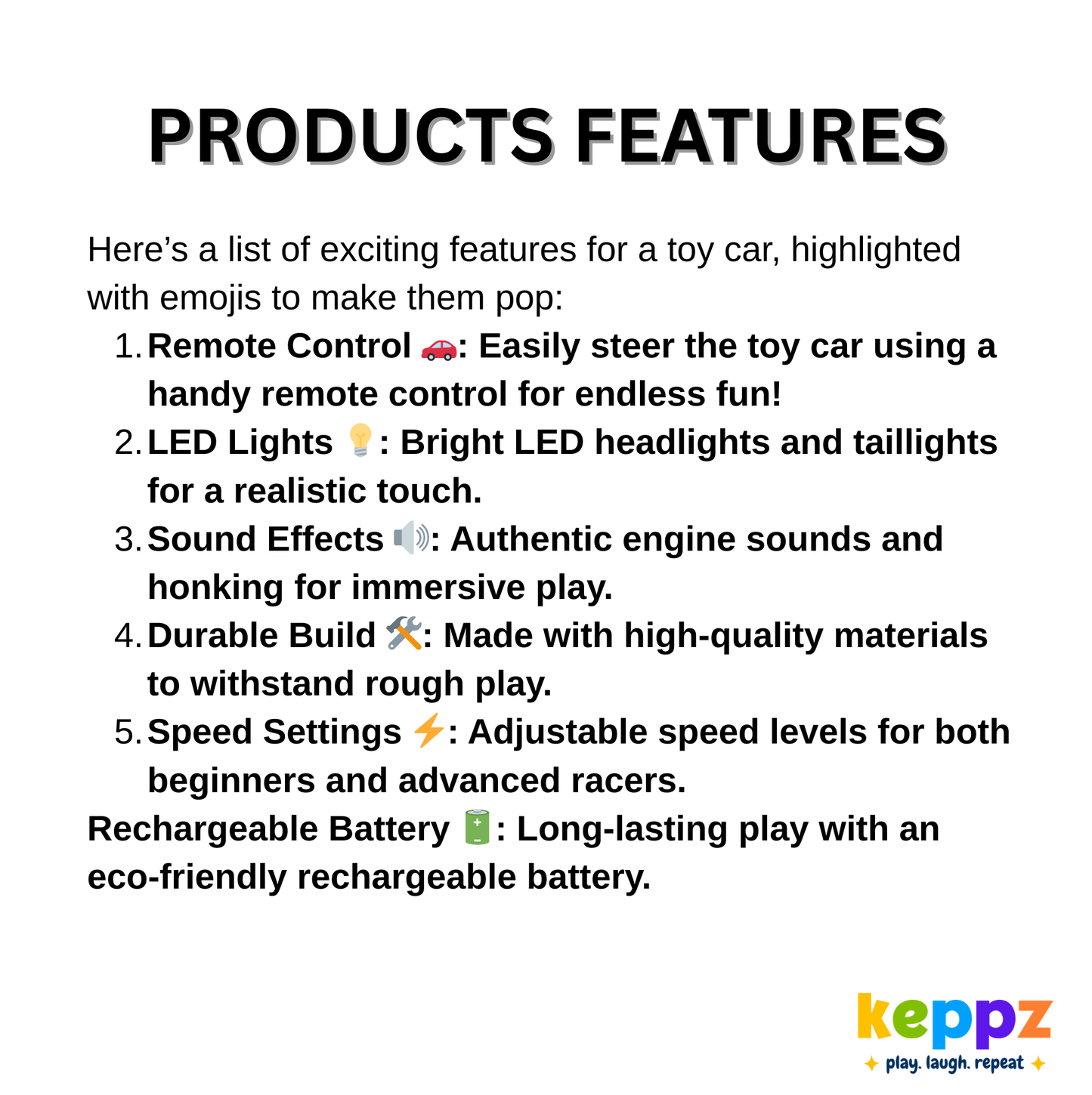 Keepz, Kids Electric Ride-On Jeep 4x4 with Music, Lights & Remote Control. Rechargeable Battery Powered Toy Car - Keppz