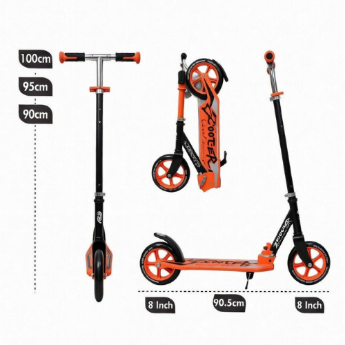 Keppz Kids Kick Scooter with Adjustable Handle, Soundless Tyres & Side Stand.