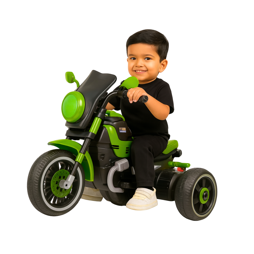 Keppz Battery Operated Ride-On Sports Bike for Kids  Red Trike with Lights & Music. - Keppz