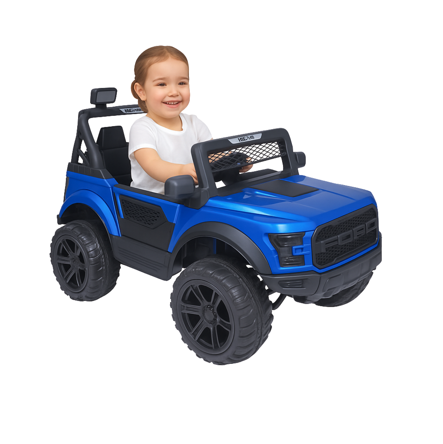 Keppz Black Jeep-Style Ride-On Car for Kids with Music, Lights, and Parental Remote Control - Keppz