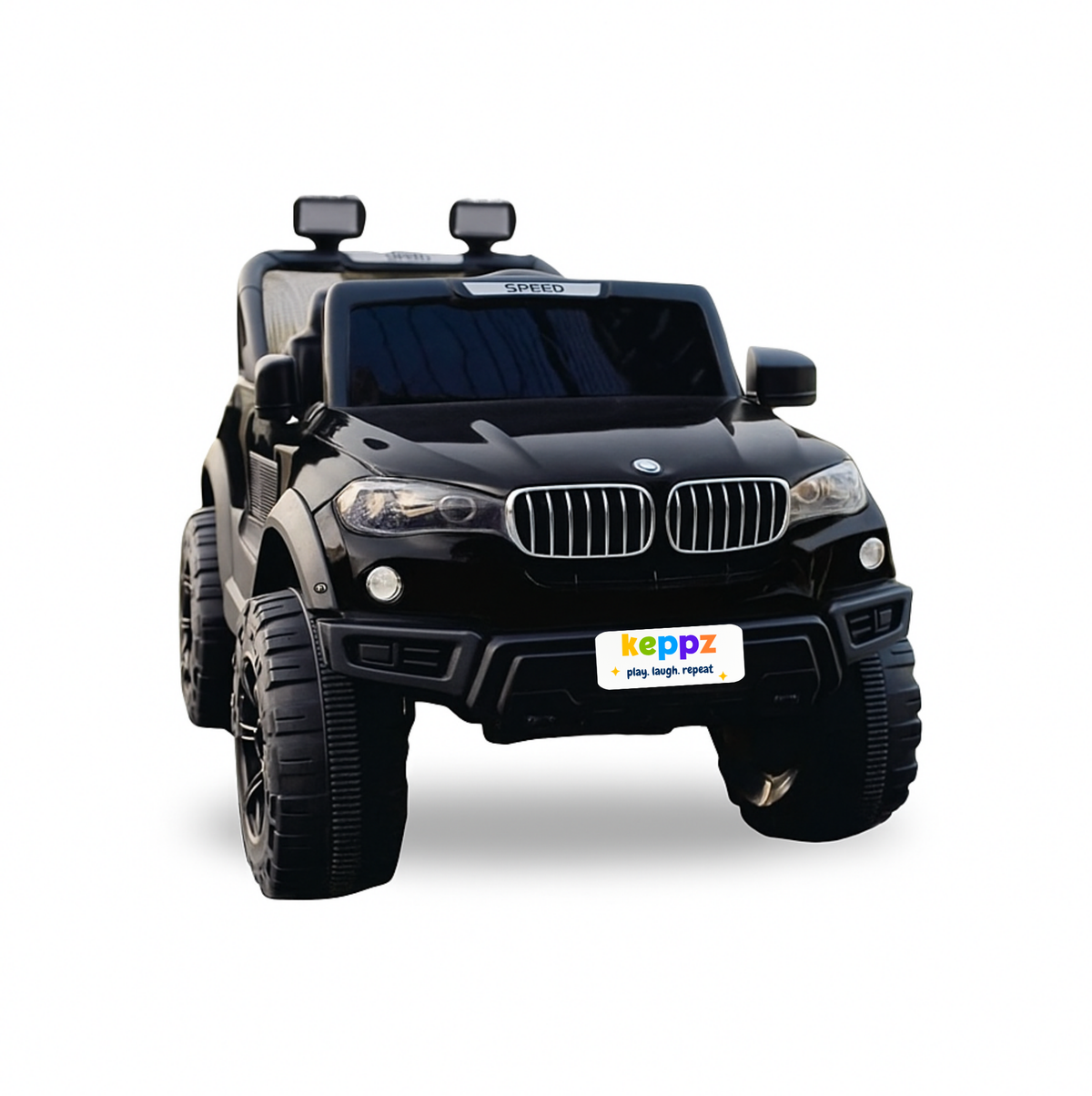 Keppz Battery Operated Ride-On SUV Jeep for Kids with Music, Lights, Remote Control.